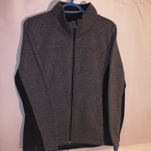 Burton Ladies Size Medium Fleece Lined Dark Grey Full Zip Knit Jacket - Picture 1 of 6